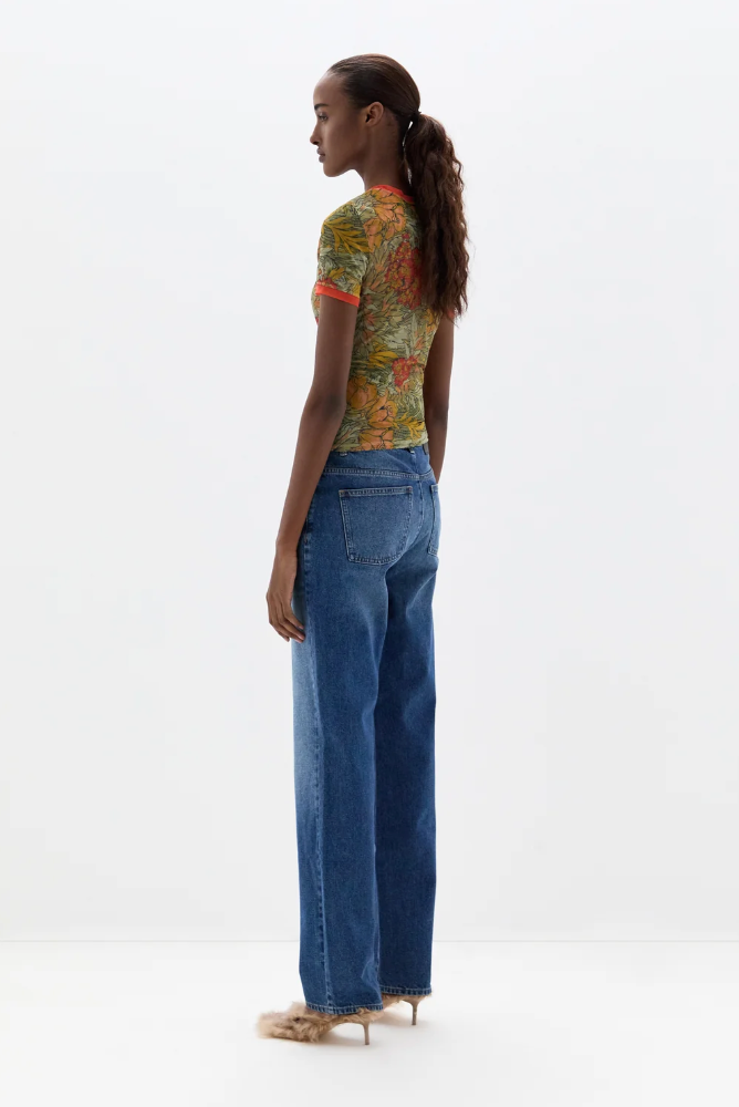 SIR. Eliana Mesh Fitted Tee - Aliera Floral Mint