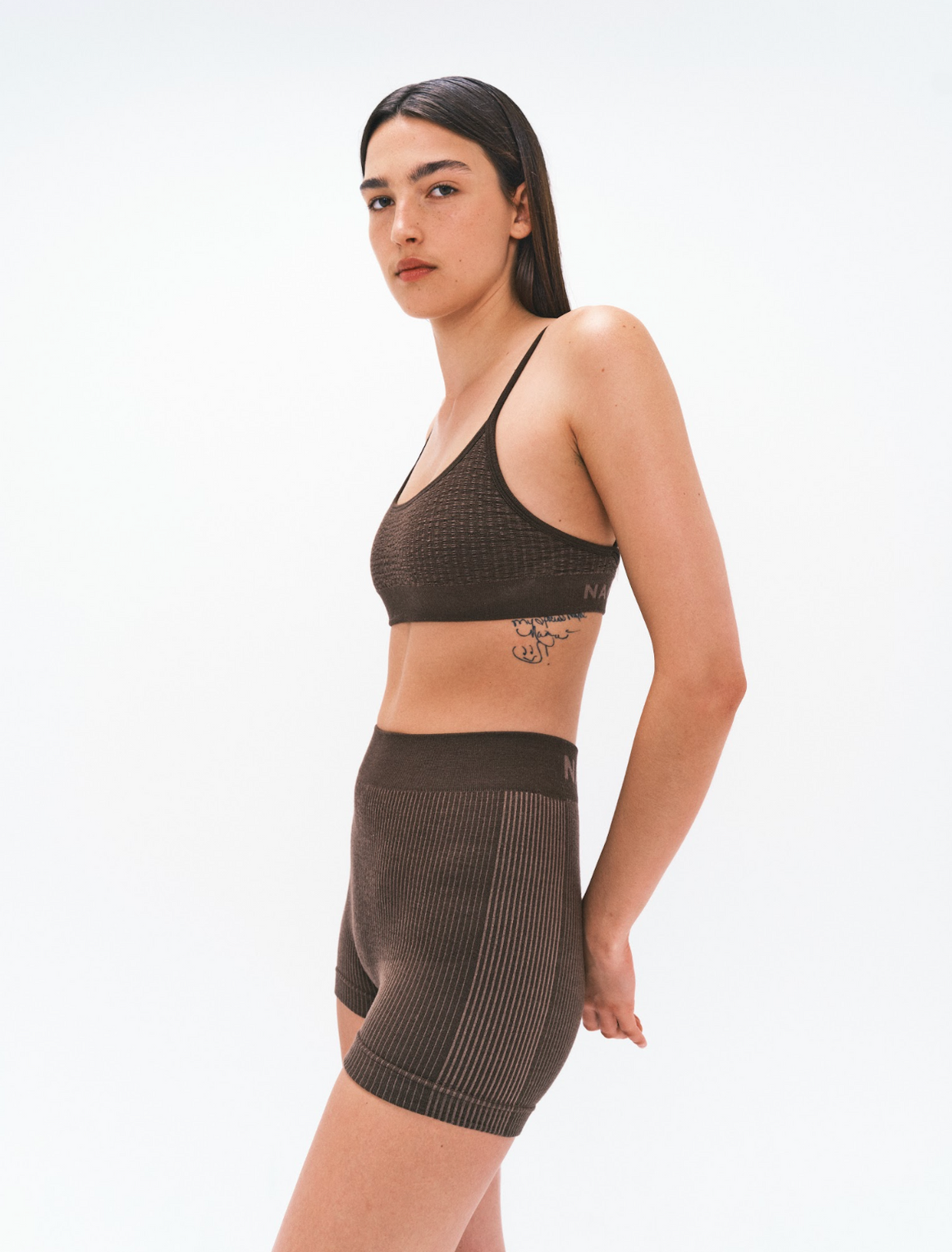 Nagnata Textured Ballet Wool Bralet - Bark