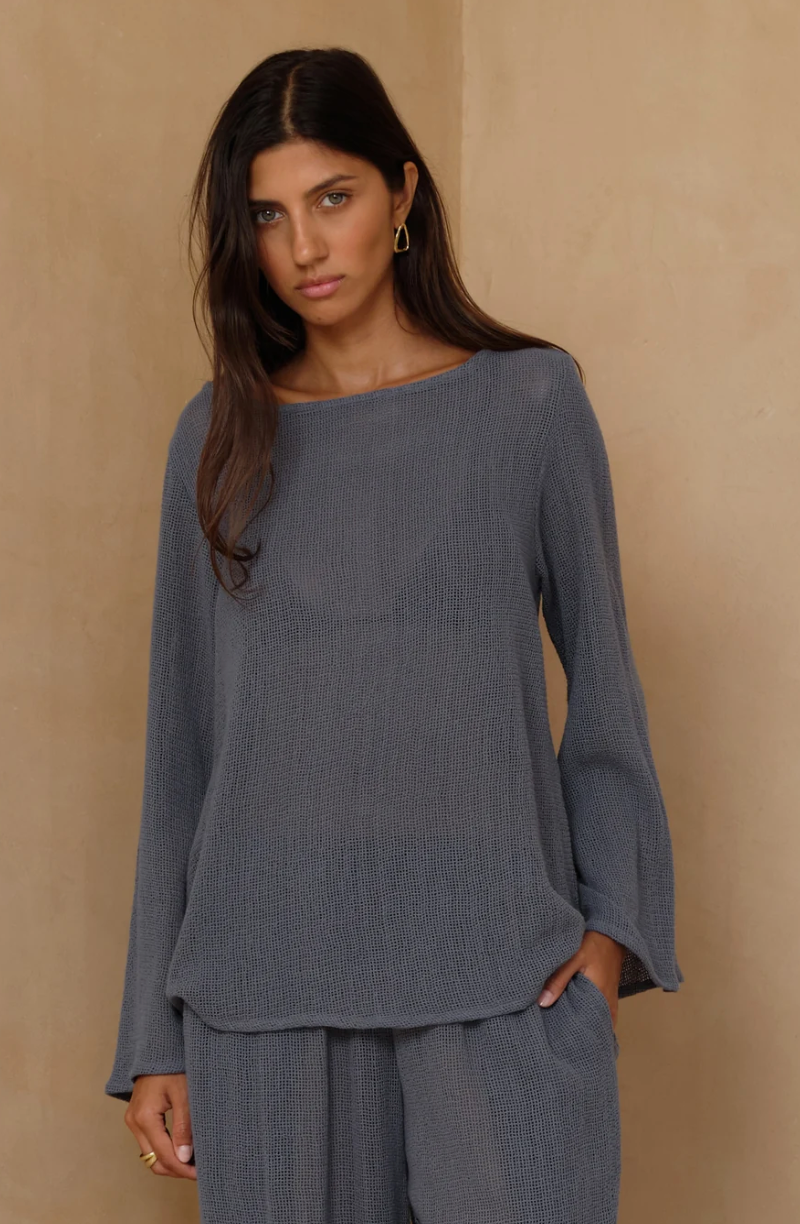Lillya Allegra Mesh Top - Storm Blue