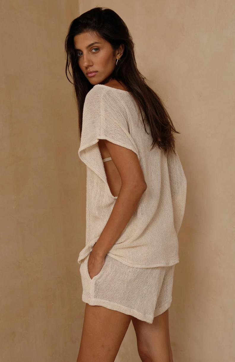 Lilya Seychelles Mesh Tank - Natural