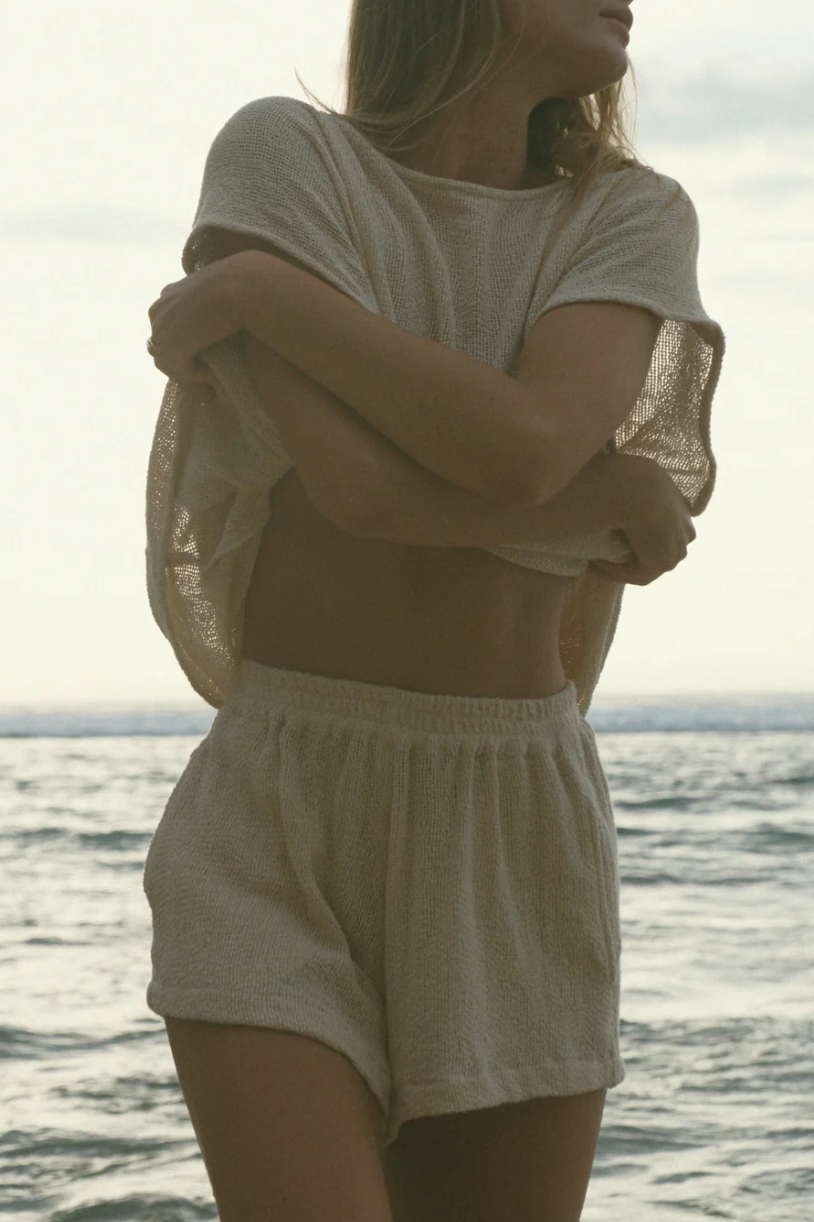 Lilya Mesh Shorts - Natural