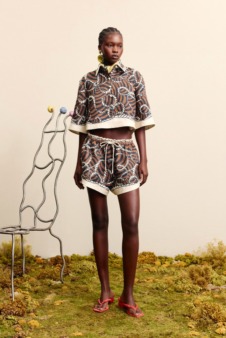 Alemais Sail Cropped Shirt