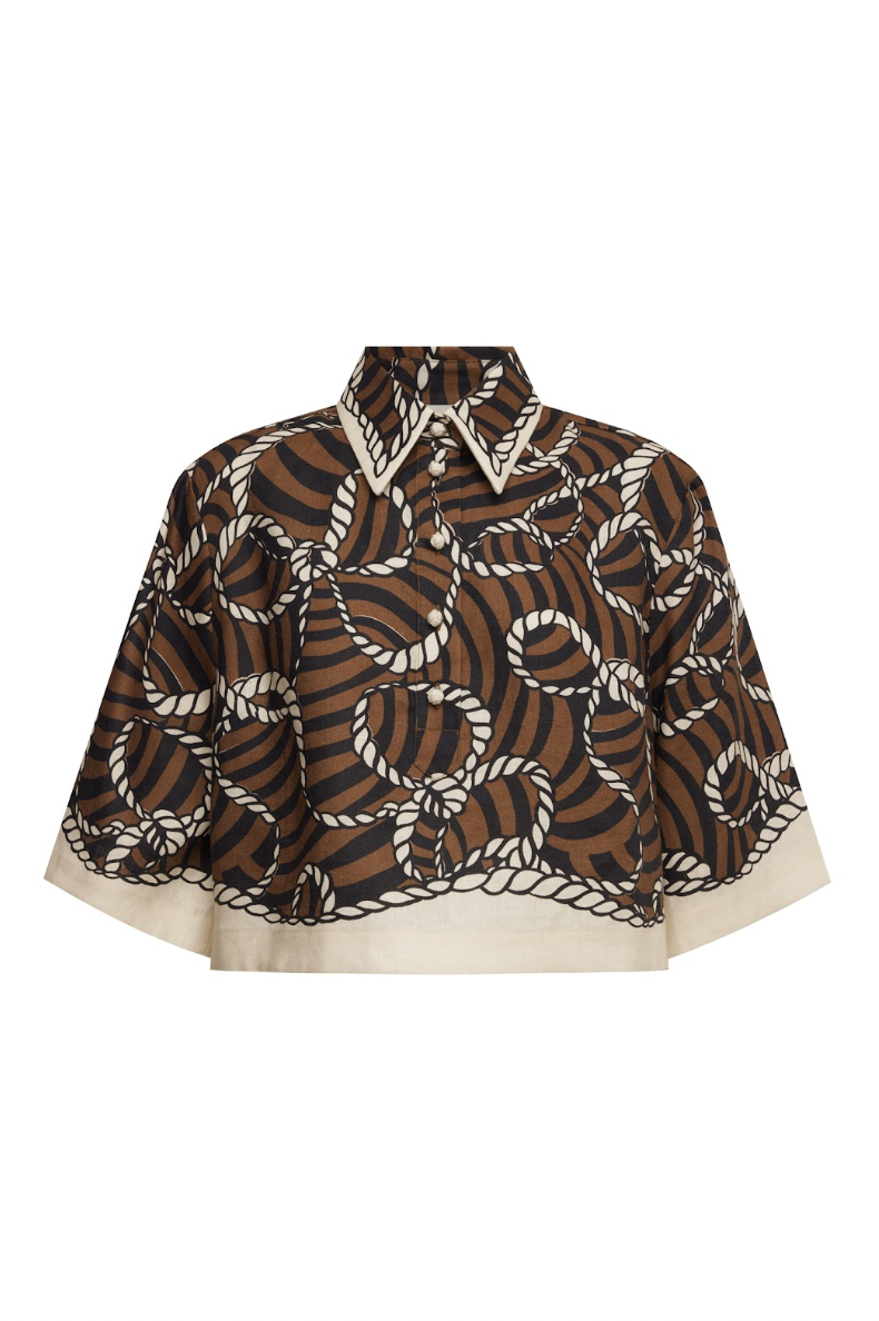 Alemais Sail Cropped Shirt