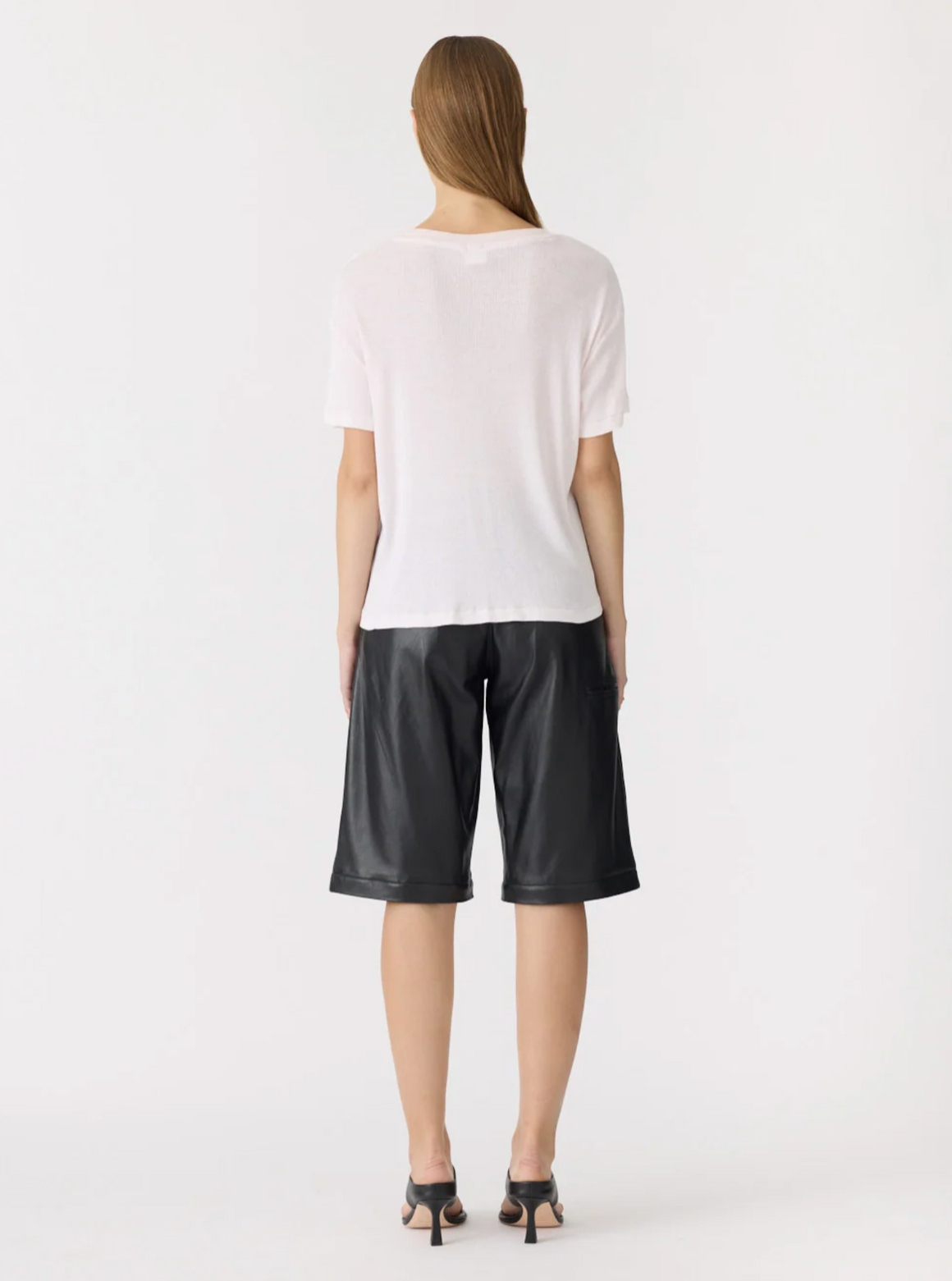 Bassike Sheer Rib T Shirt - White