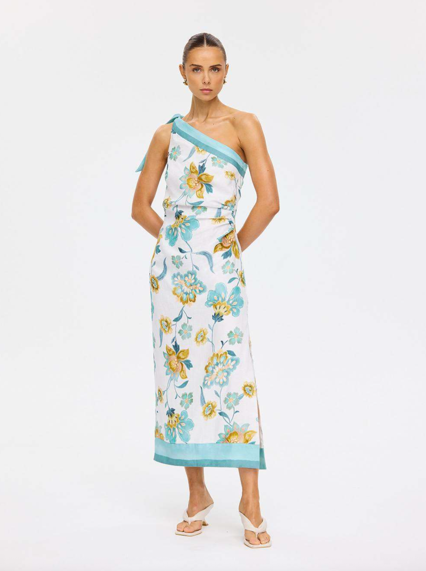Kivari Solstice Midi Dress - Ivory Teal