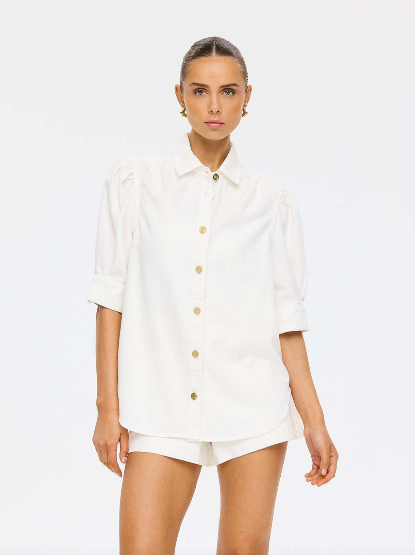 Kivari Lou Denim Shirt - White
