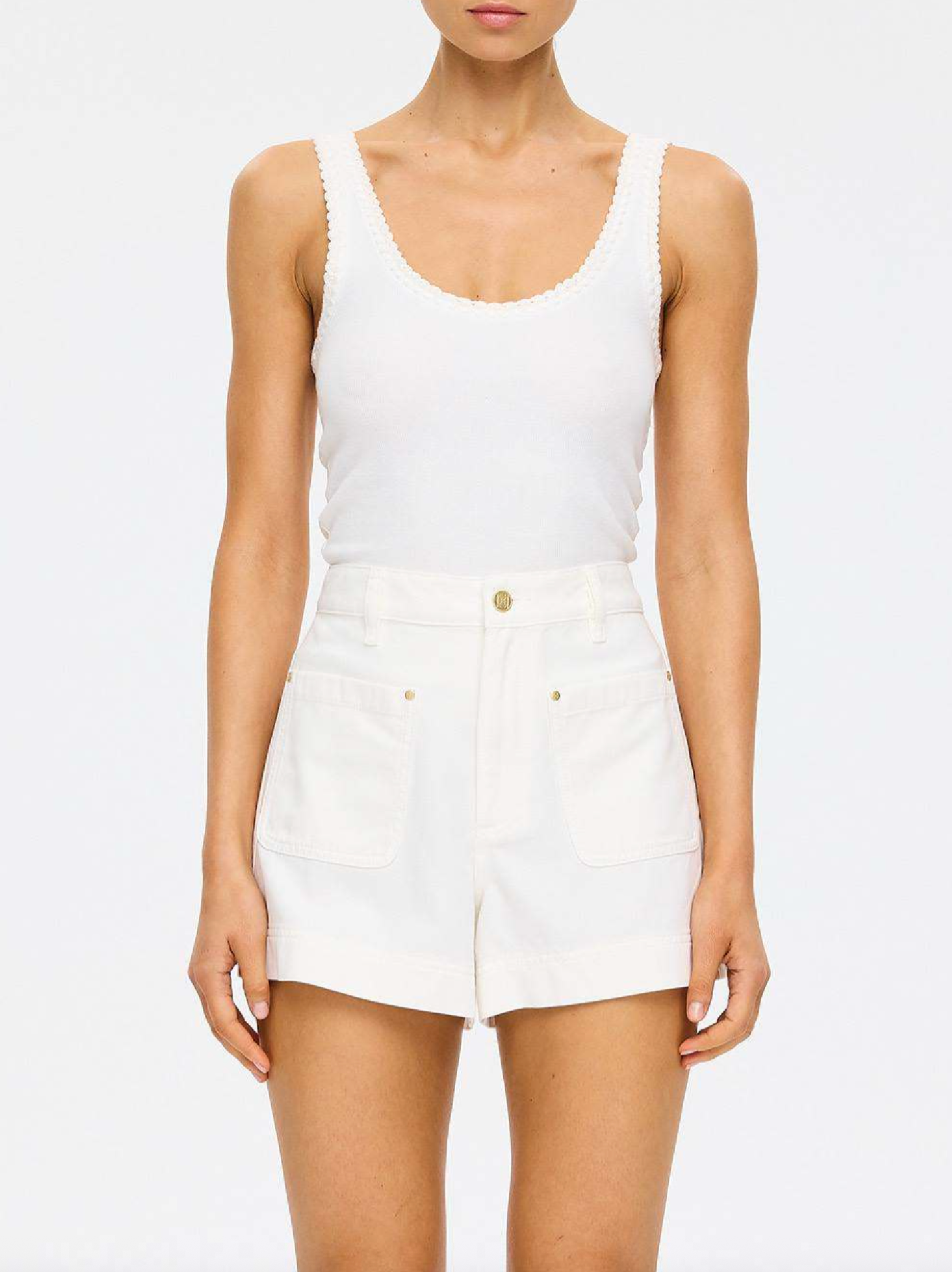 Kivari Lou Denim Short - White