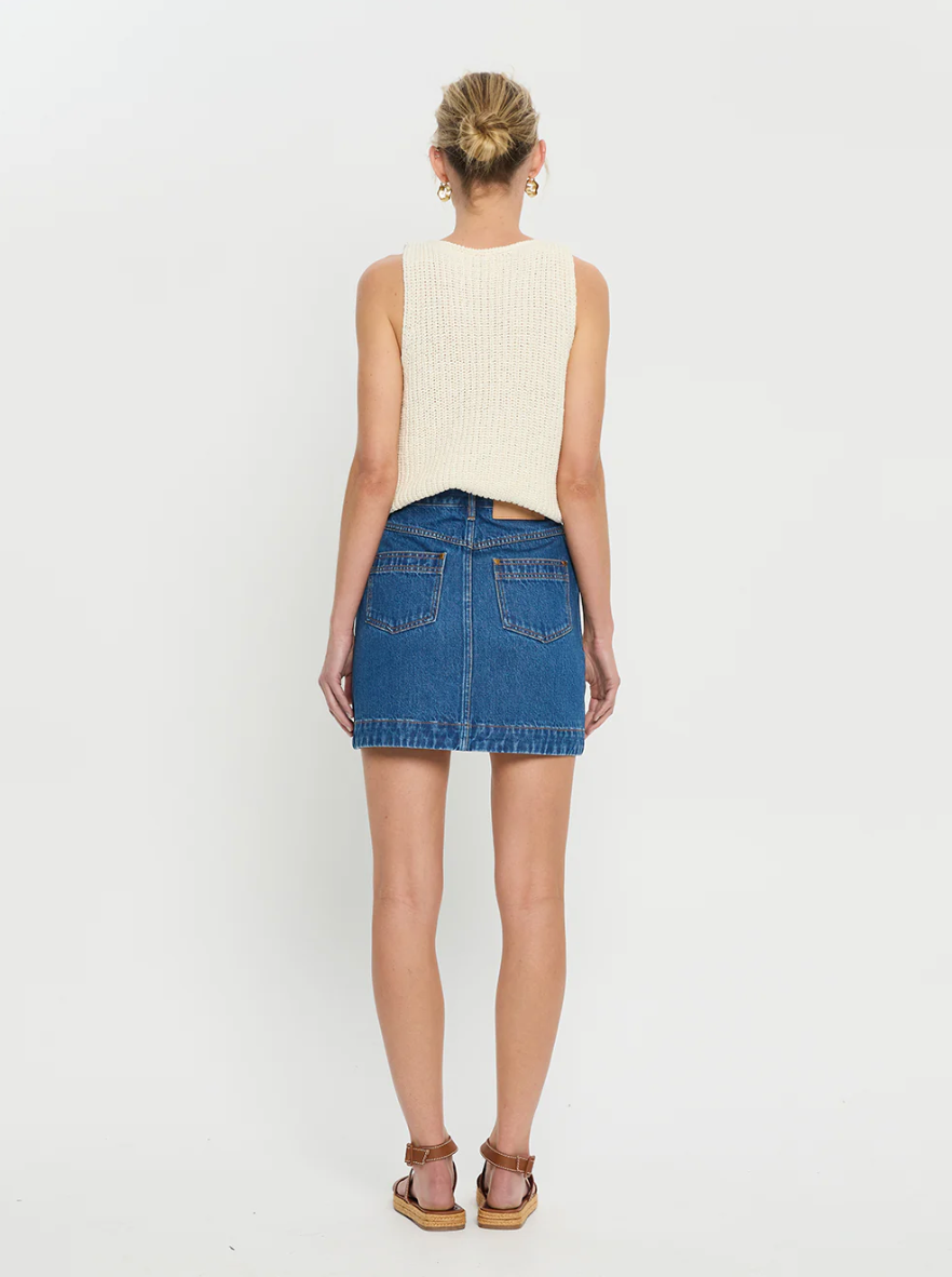 Kivari Cameron Denim Mini Skirt - Indigo