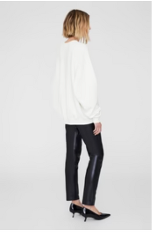 Anine Bing Miles Oversized Sweatshirt Letterman - Off White