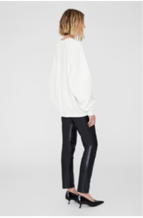 Anine Bing Miles Oversized Sweatshirt Letterman - Off White