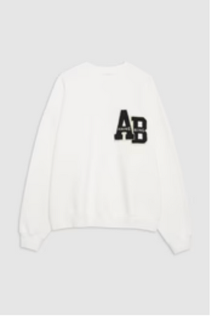 Anine Bing Miles Oversized Sweatshirt Letterman - Off White