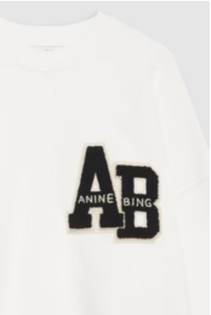 Anine Bing Miles Oversized Sweatshirt Letterman - Off White