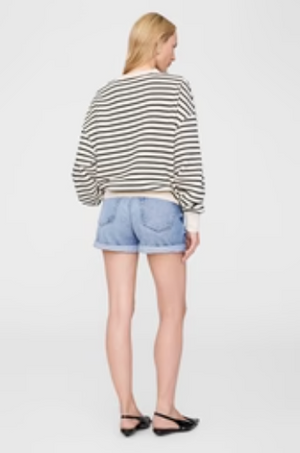 Anine Bing Dean Sweatshirt - Black Stripe French Terry