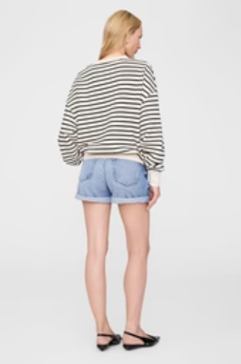 Anine Bing Dean Sweatshirt - Black Stripe French Terry