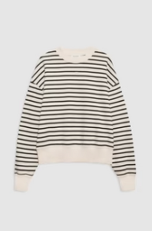 Anine Bing Dean Sweatshirt - Black Stripe French Terry