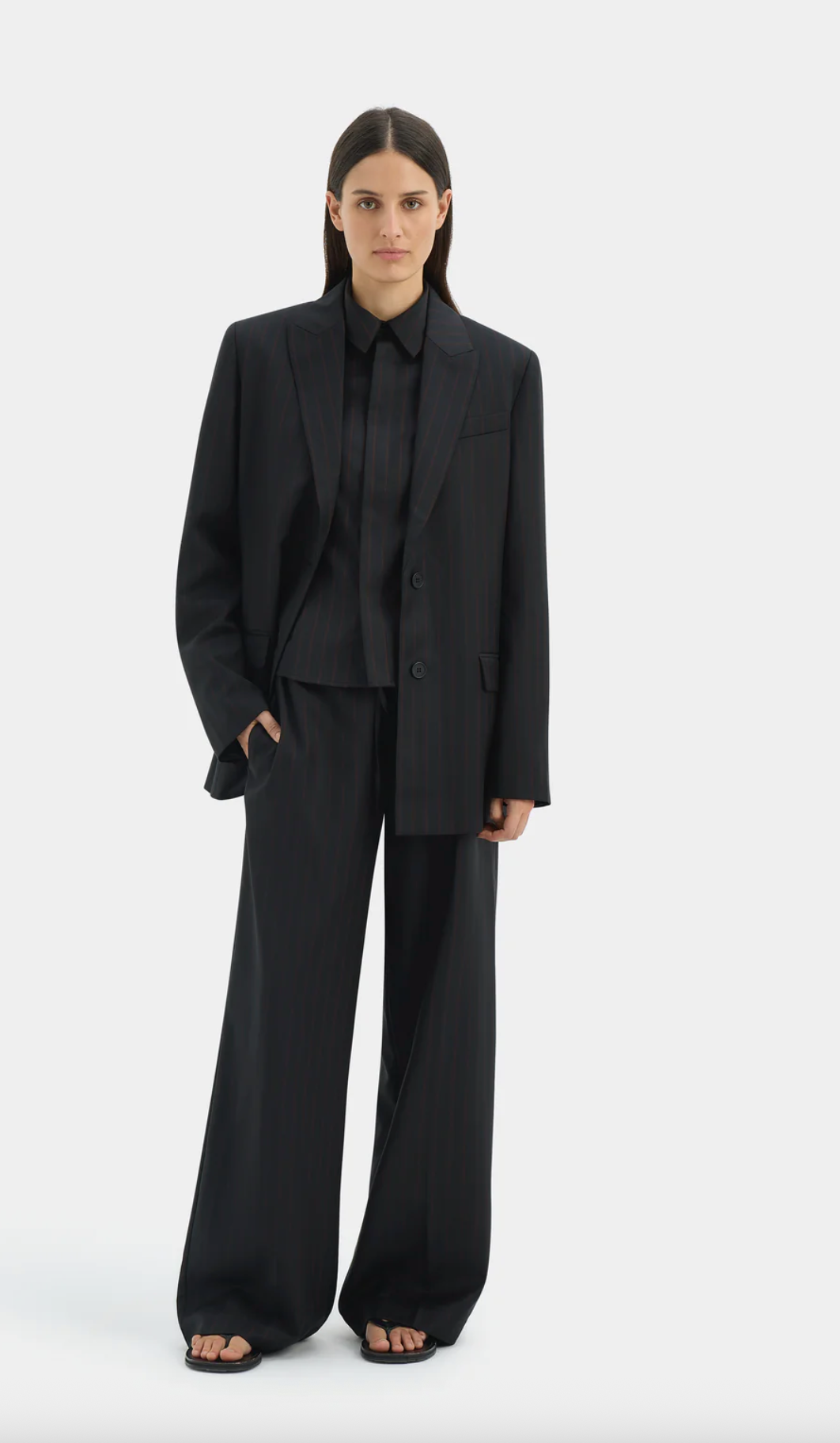 SIR. Sorrentino Blazer - Black & Red Pinstripe