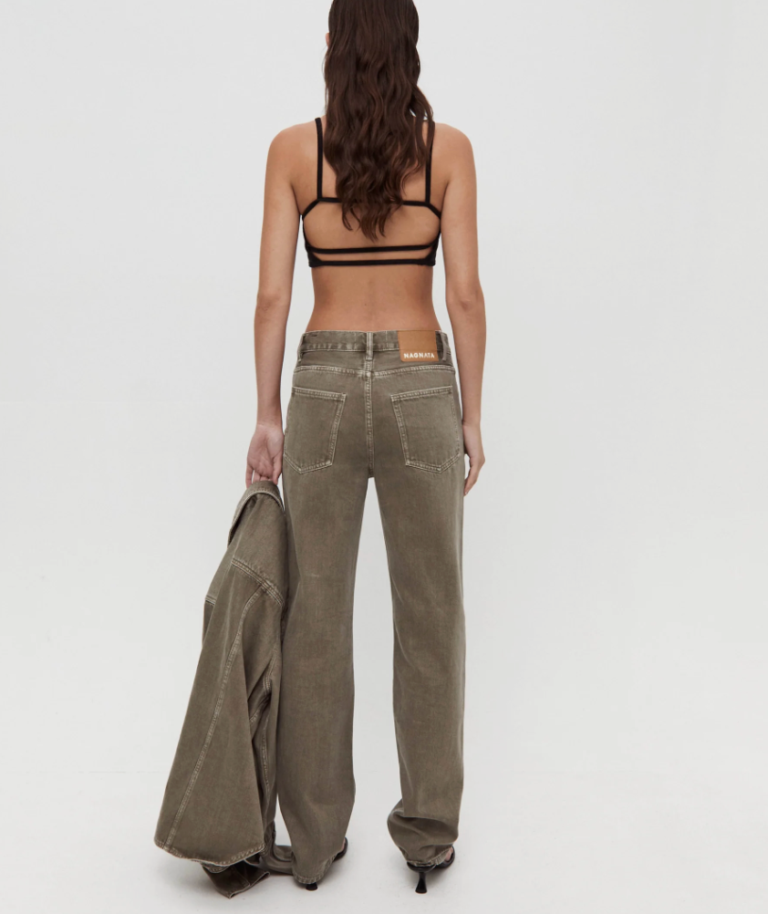 Nagnata Vegetable Dye Straight Leg Jean - Taupe