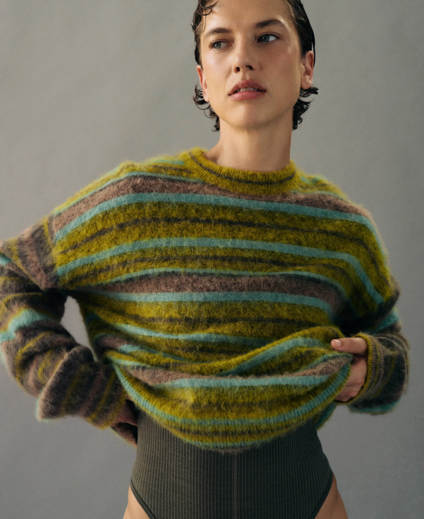 Nagnata Alpaca Stripe Sweater - Antique Moss