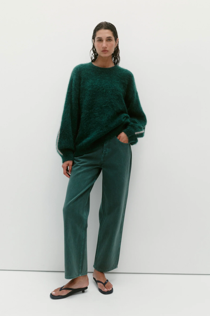 Nagnata Brushed Alpaca Sweater - Kelp