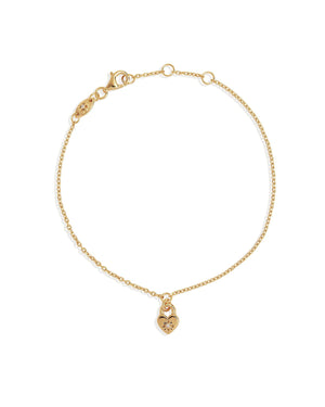 By Charlotte Crystal Lotus Heart Padlock Bracelet