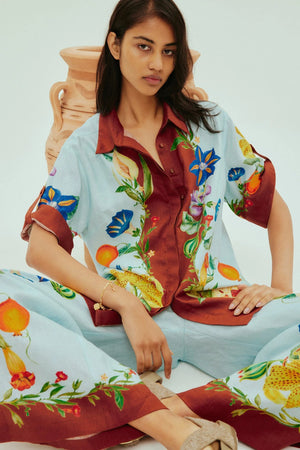 Alemais Dahlia Floral Linen Shirt