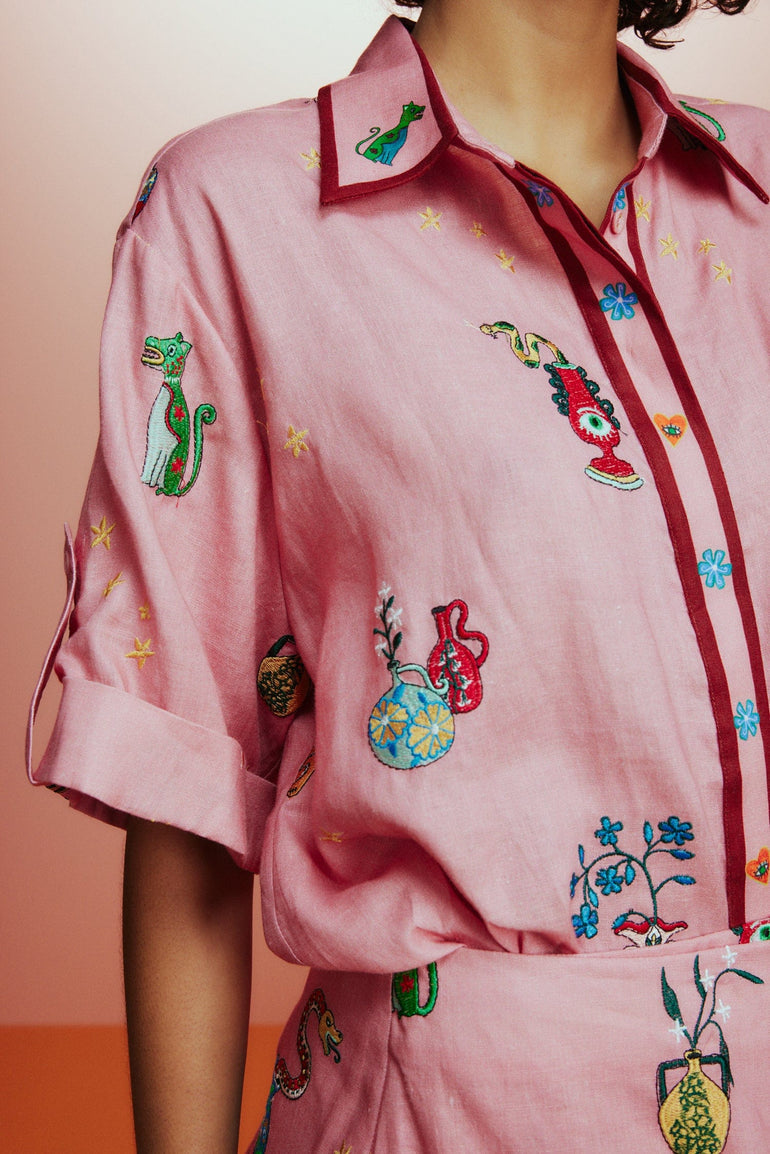 Alemais Alemais Timmy Embroidered Shirt