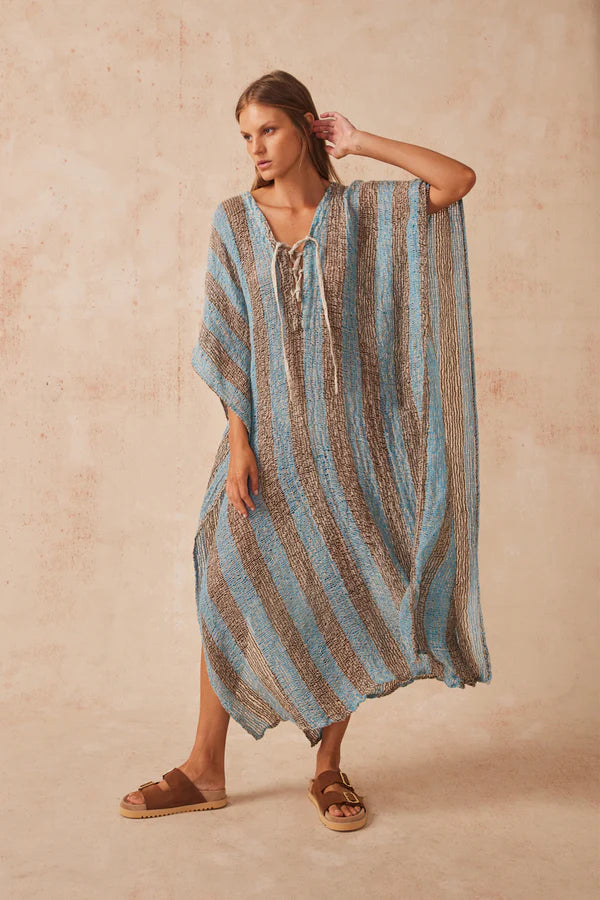 Estilo Emporio Saya Kaftan Dress - Lecce Blue Choc