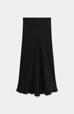 Silk Laundry Long Bias Cut Skirt - Black