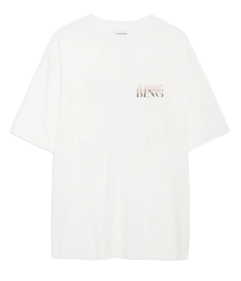 Anine Bing Cason Graffiti Tee - Ivory