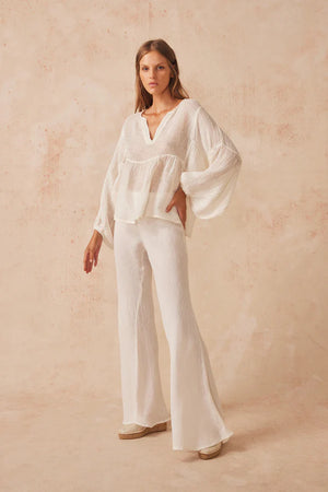 Estilo Emporio Novo Flare Pant - Brasile Panna