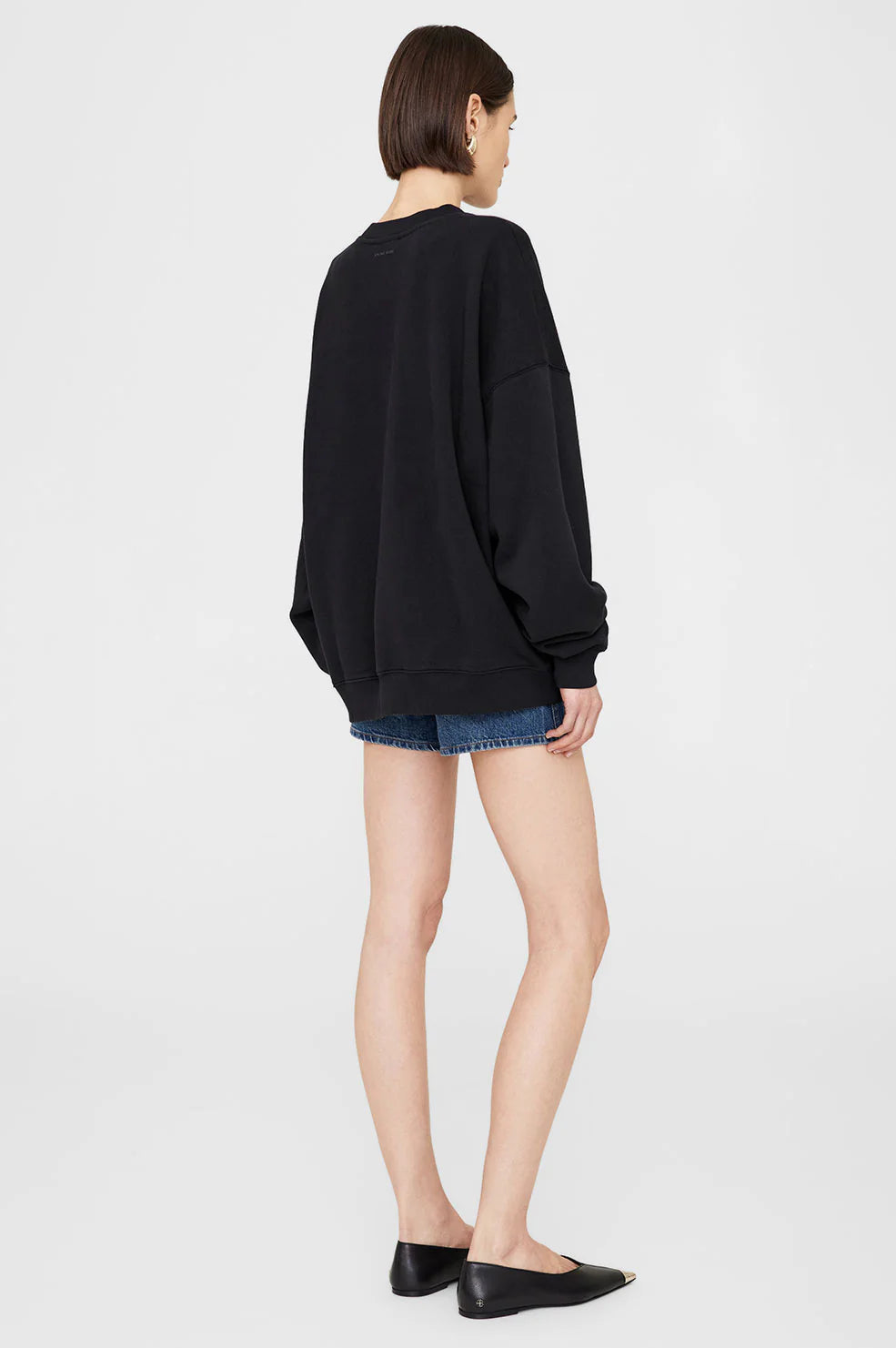 Anine Bing Miles Oversized Sweatshirt Letterman - Black