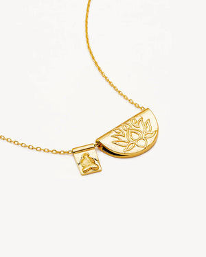 By Charlotte Lotus And Little Buddah Necklace - 18k Gold Vermeil