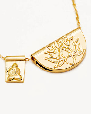 By Charlotte Lotus And Little Buddah Necklace - 18k Gold Vermeil