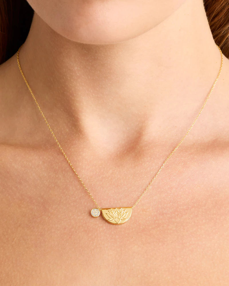 By Charlotte Lucky Lotus Necklace - 18k Gold Vermeil