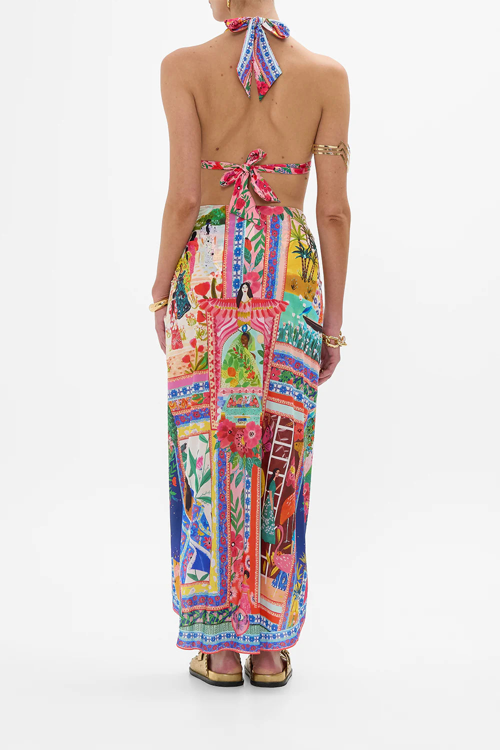 Camilla Layered Long Sarong With Front Tie - Roeqiyas Realm