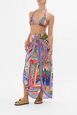 Camilla Layered Long Sarong With Front Tie - Roeqiyas Realm