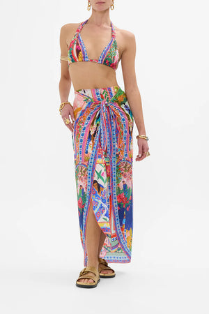 Camilla Layered Long Sarong With Front Tie - Roeqiyas Realm