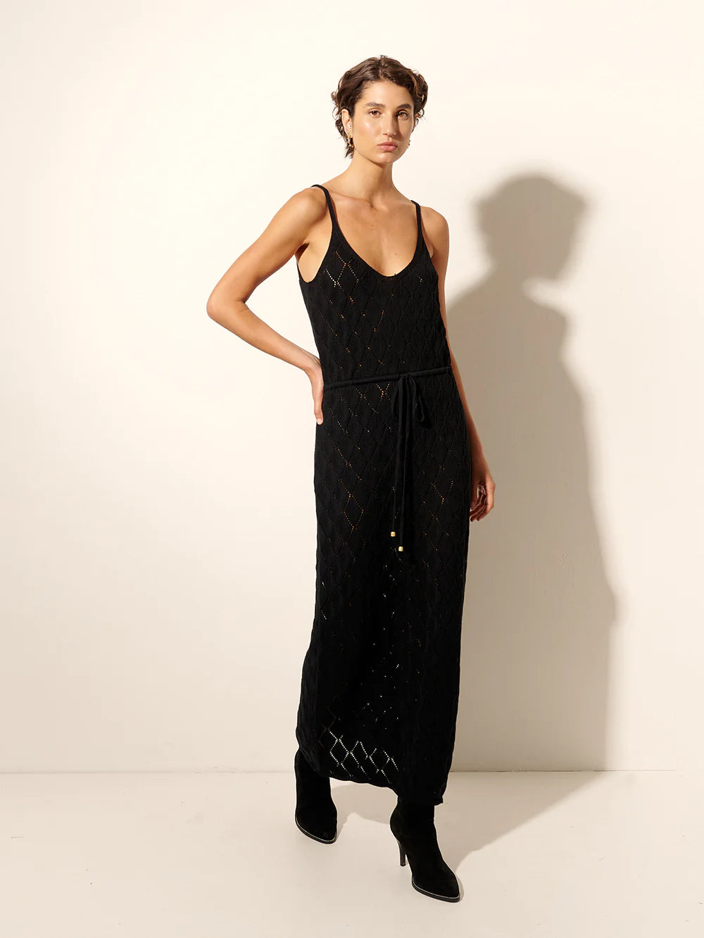 Kivari Claudia Strappy Knit Dress - Black