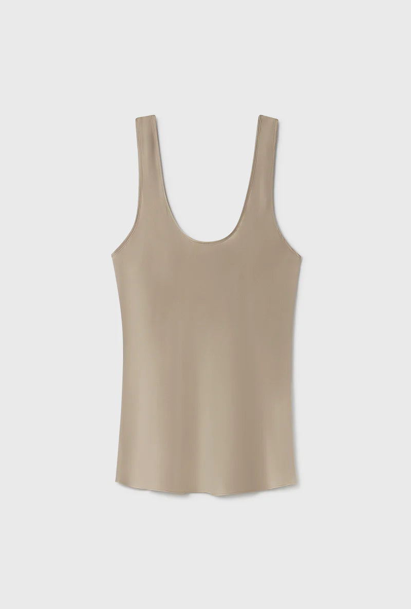 Silk Laundry Scoop Neck Tank - Graphite