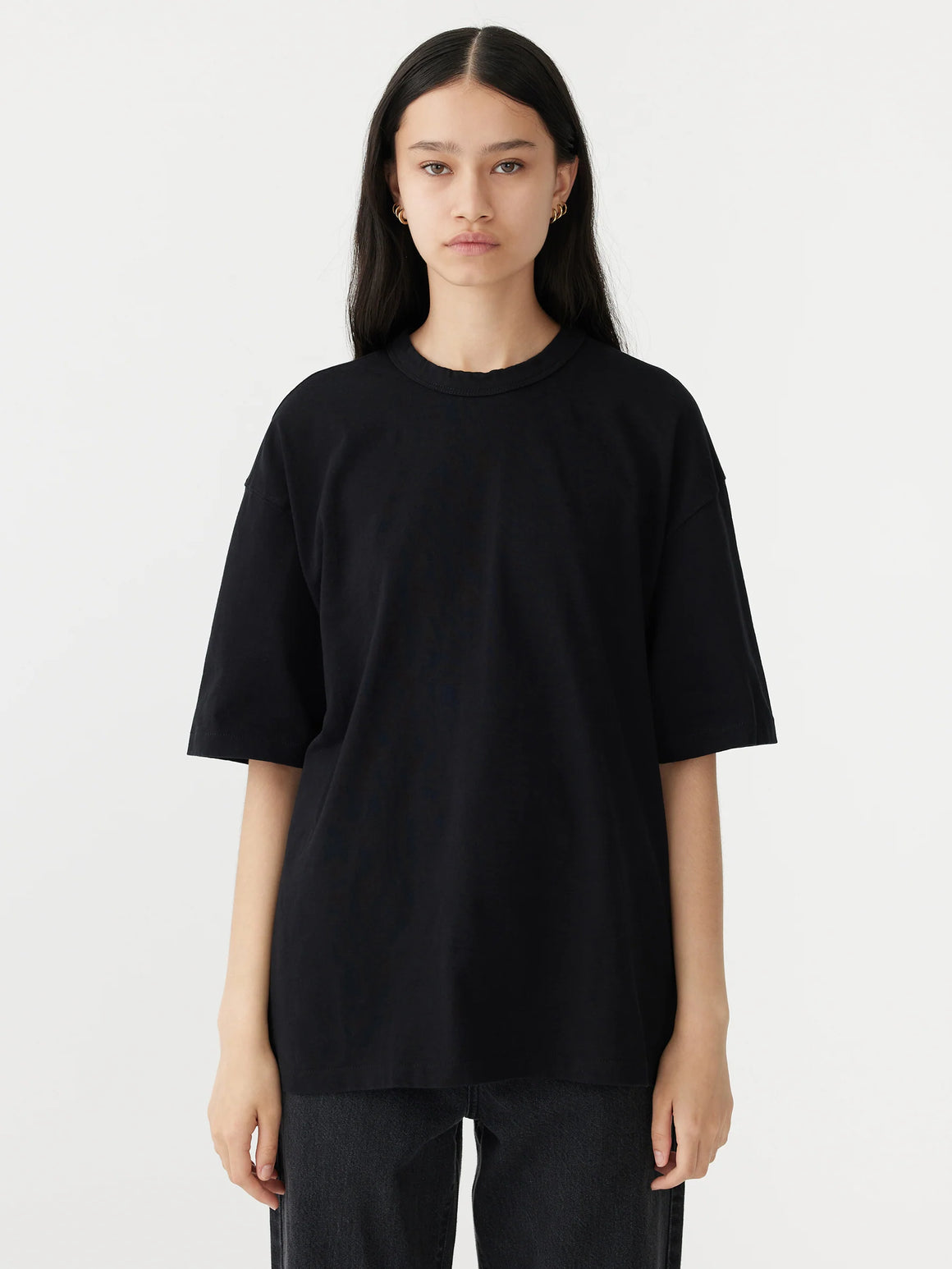 Bassike Unisex Oversized Short Sleeve T.Shirt - Black