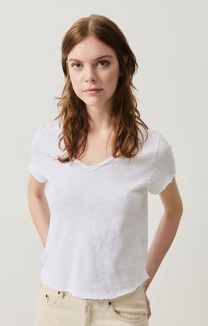 American Vintage Womens V Neck T.Shirt Sonoma - White